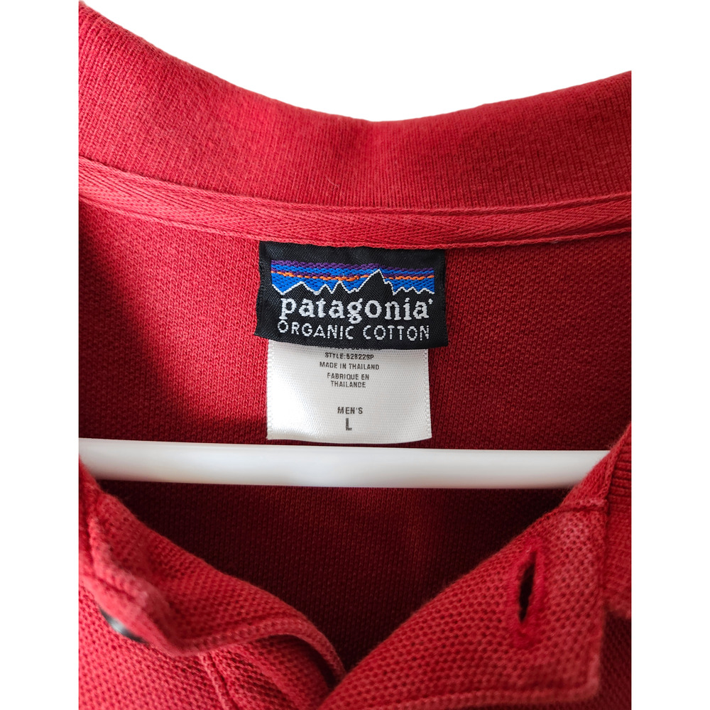 Patagonia Polo Shirt Large Burnt Orange Organic Cotton Short Sleeve - Picture 4 of 6